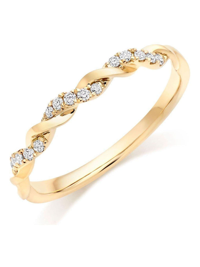 Beaverbrooks 18ct gold diamond wedding ring 2mm (British brand)
