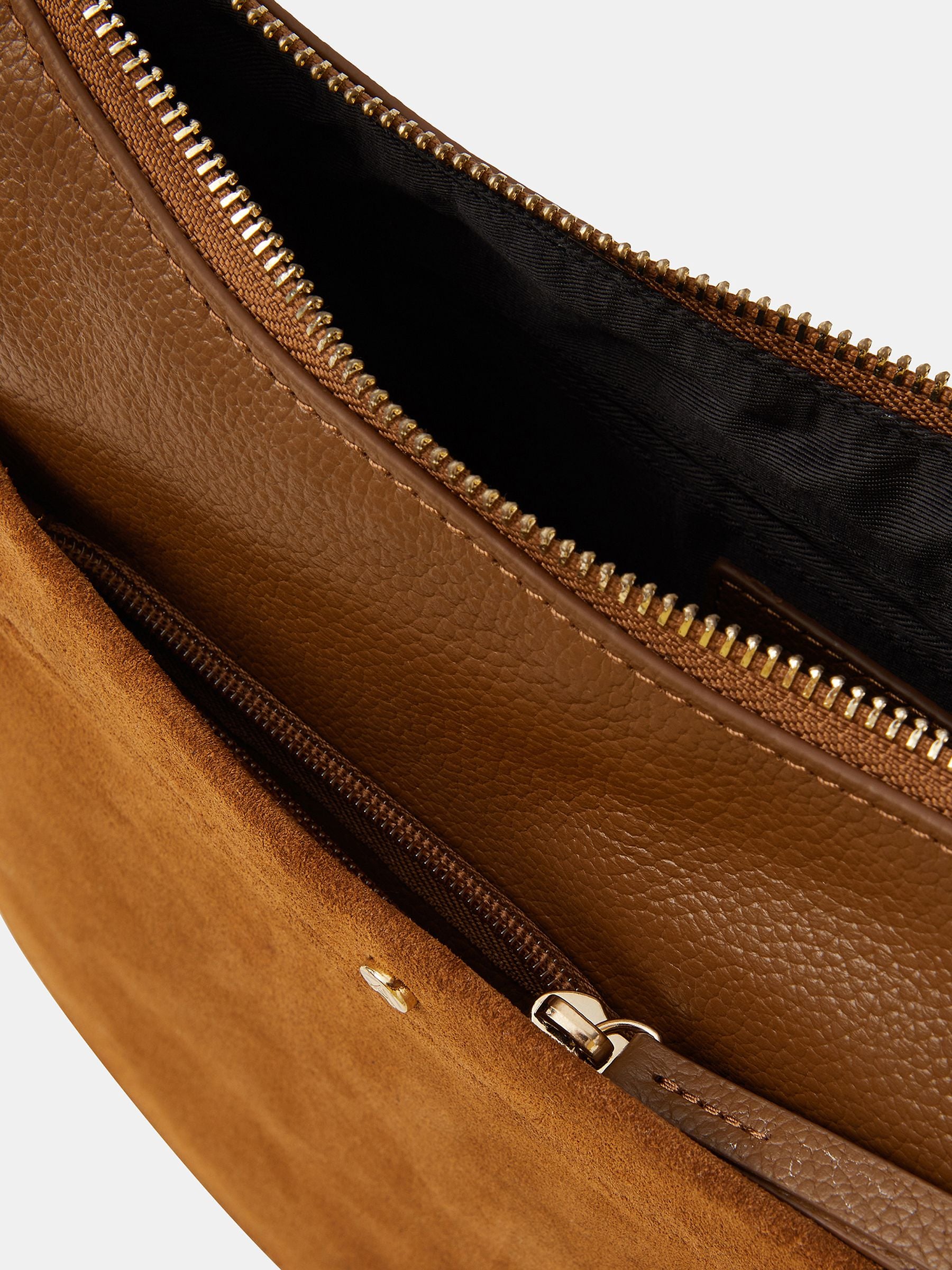 Accessorize brown leather messenger cross-body bag, imported from the UK