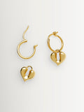 Missoma gold tone molten heart charm hoop earrings - British product