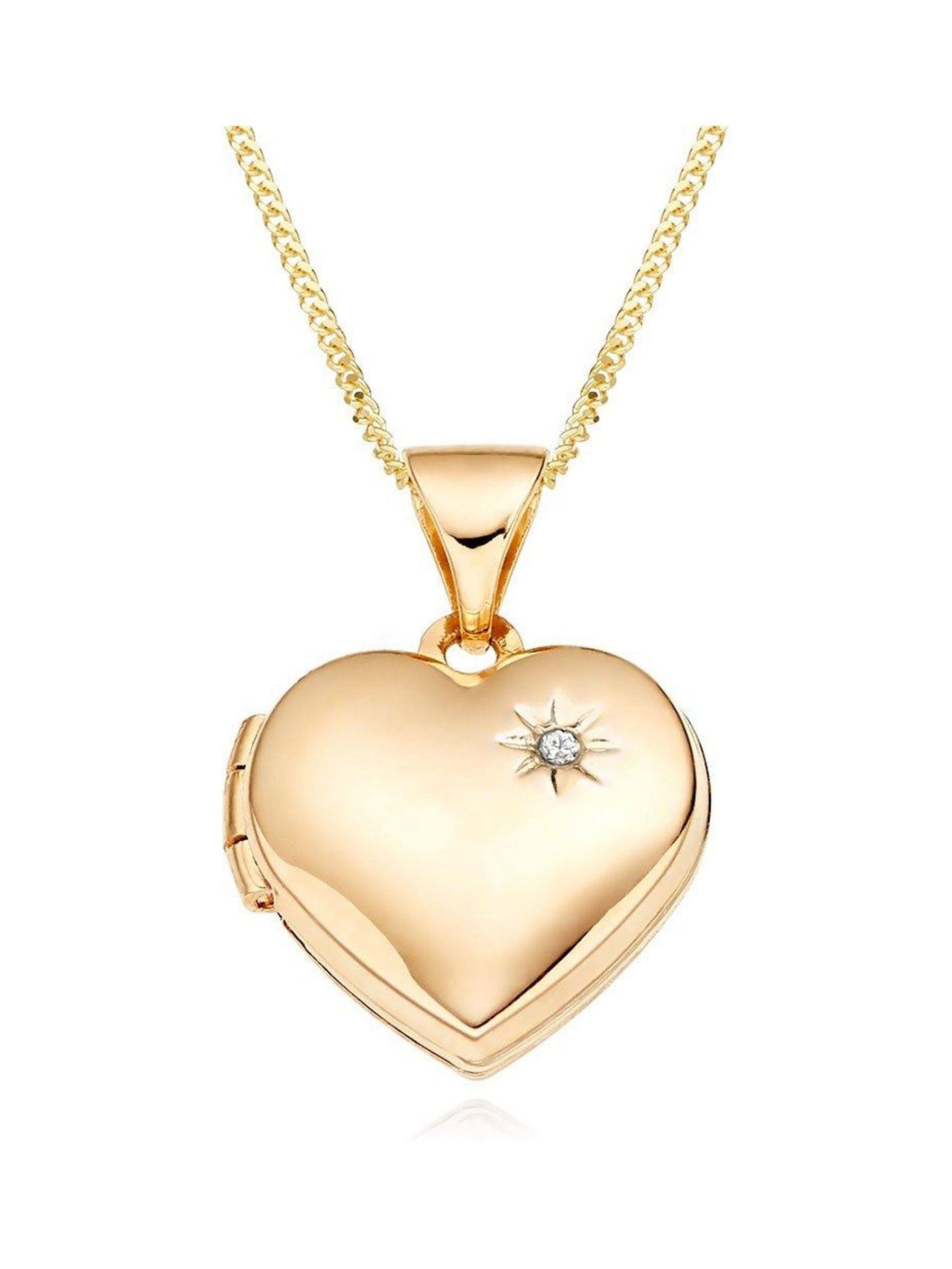 Beaverbrooks 9ct gold diamond heart locket - British product