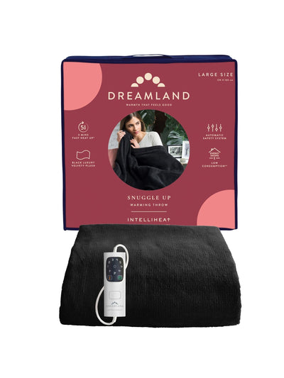 Next Dreamland Black Snuggle Up Electric Heated Throw 150cm x 160cm- Buy online at McGrocer