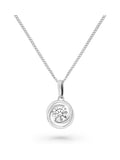 Beaverbrooks 9ct white gold cubic zirconia pendant 10mm, UK version