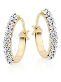 Beaverbrooks 9ct gold crystal hoop earrings 12mm, imported from the UK