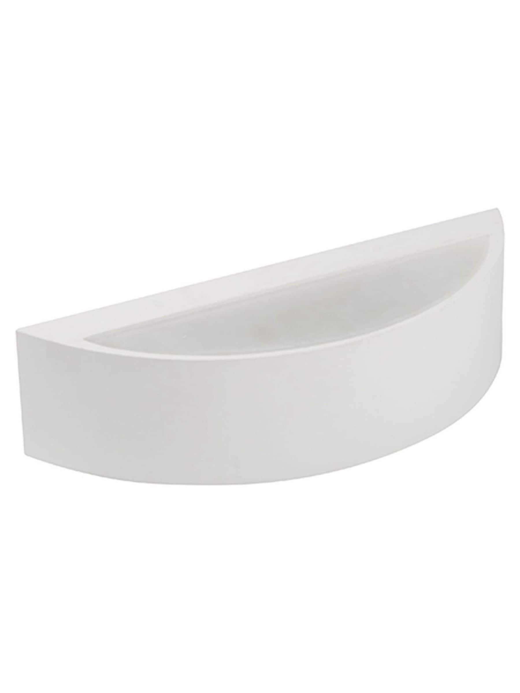 Searchlight white plaster wall light, frosted coral - British product