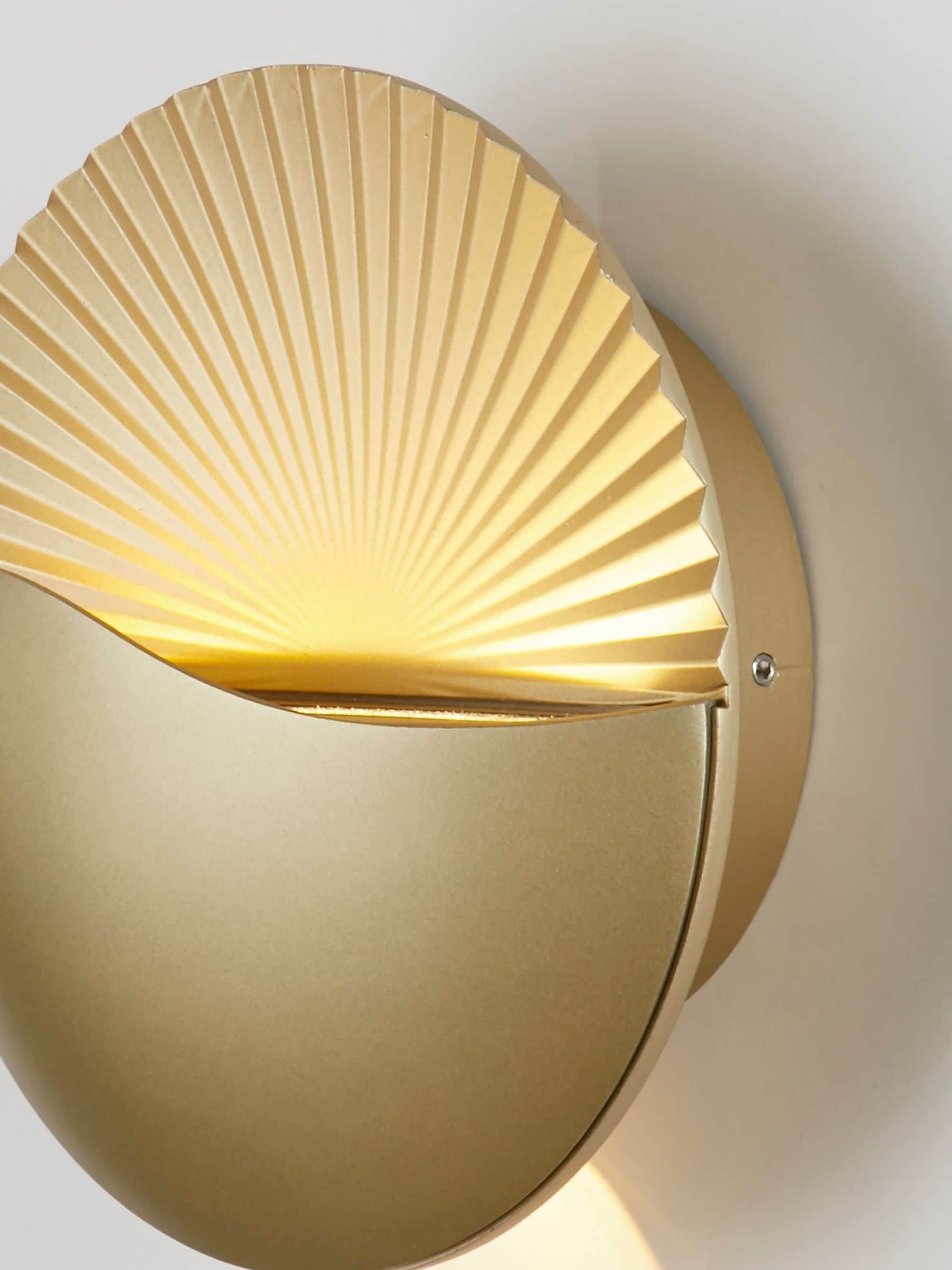 Searchlight Gold and Clear Rise LED wall light, UK version