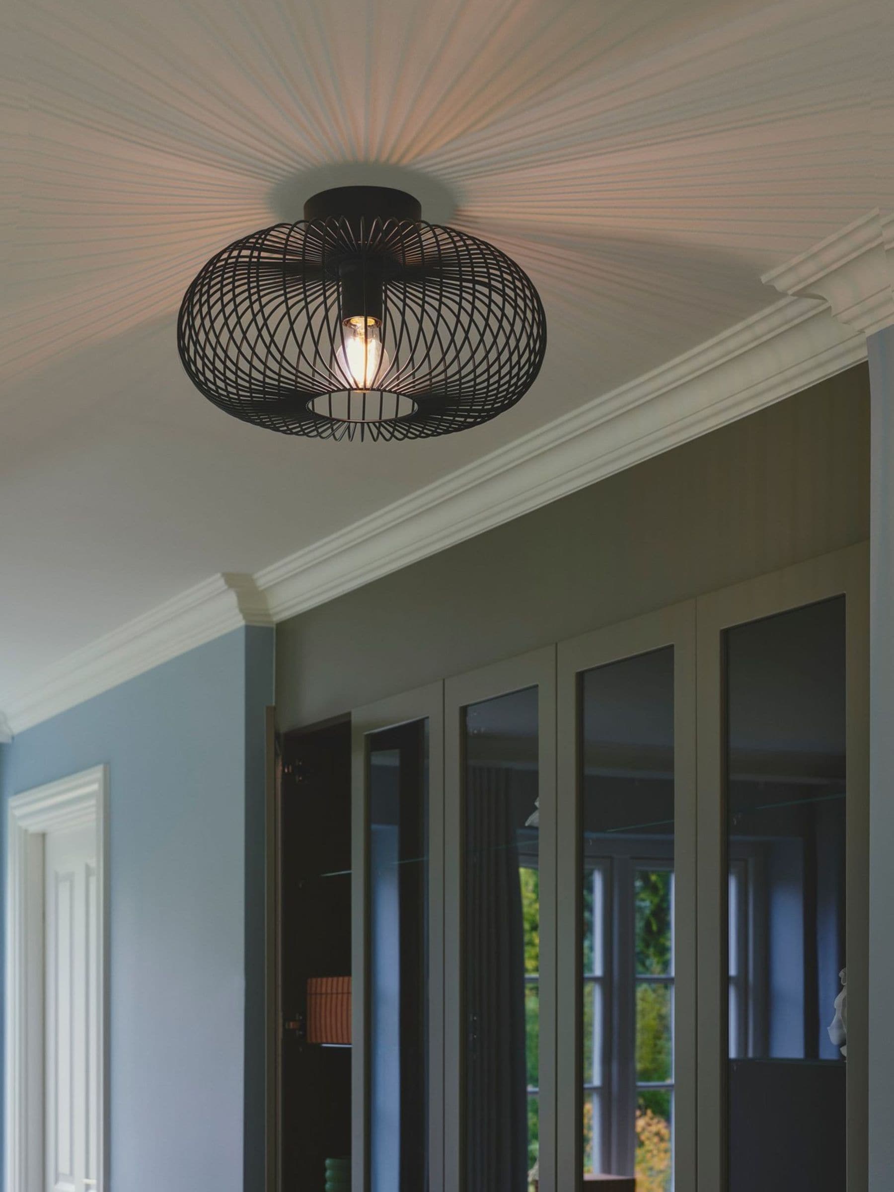 Nordlux Beroni black ceiling light 40cm - British product