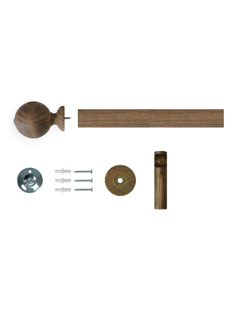 Laura Ashley curtain pole set light chestnut brown Mitchell 28mm, imported from the UK