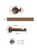 Laura Ashley curtain pole set light chestnut brown Mitchell 28mm, imported from the UK
