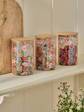 Lisse floral glass storage jars set of 3 - British product