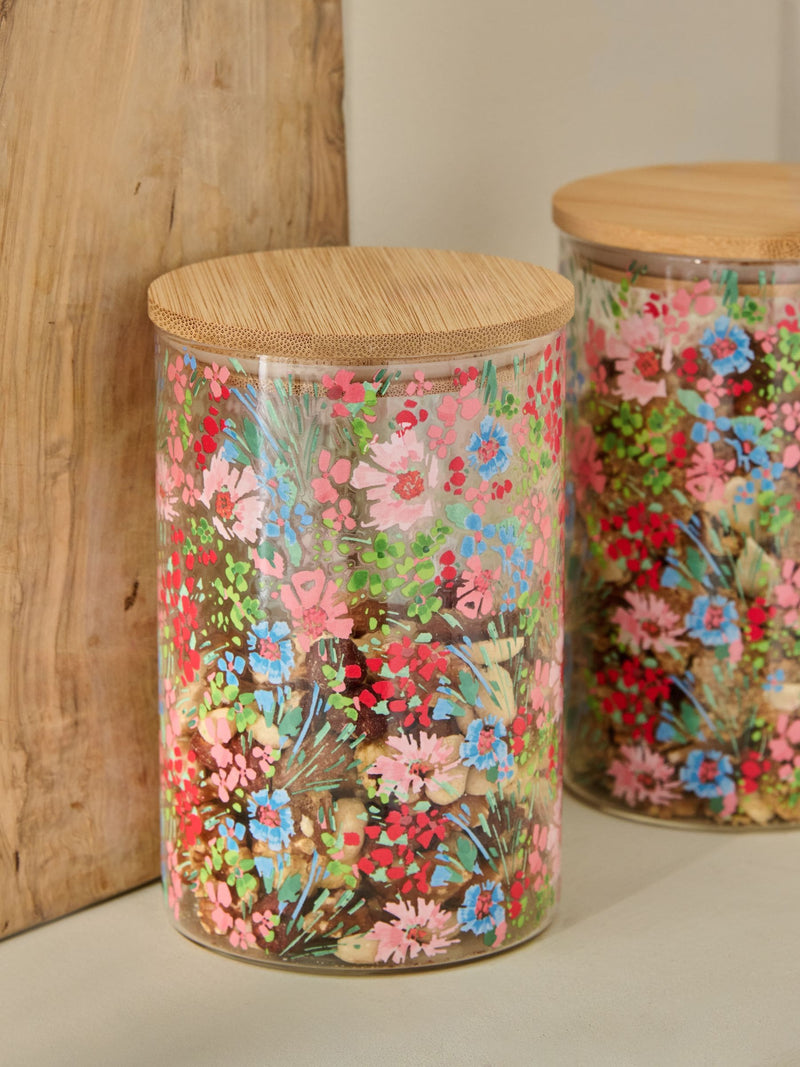 Lisse floral glass storage jars set of 3 - British product