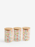 Lisse floral glass storage jars set of 3 - British product