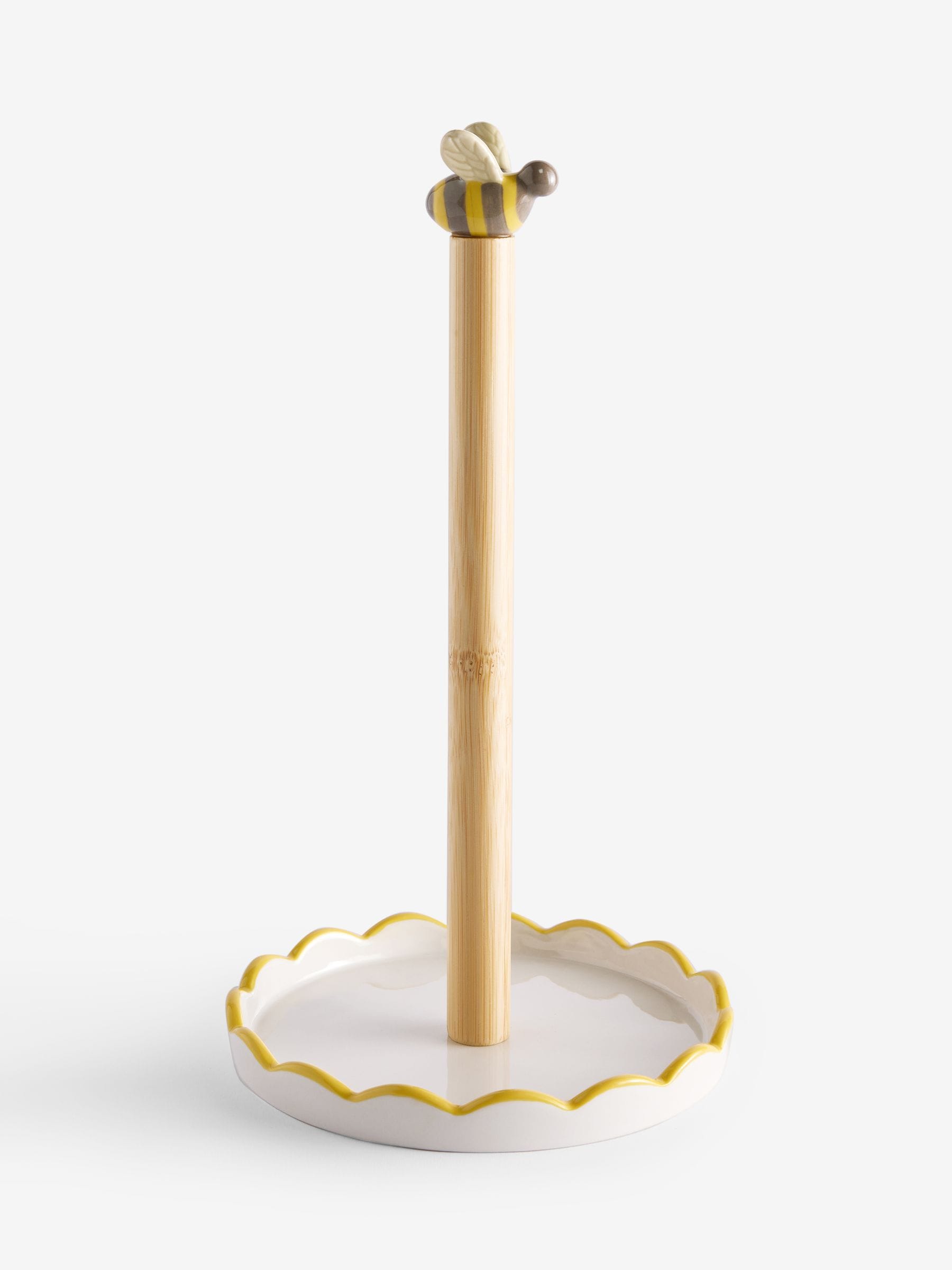 Maisie yellow stoneware kitchen roll holder, imported from the UK