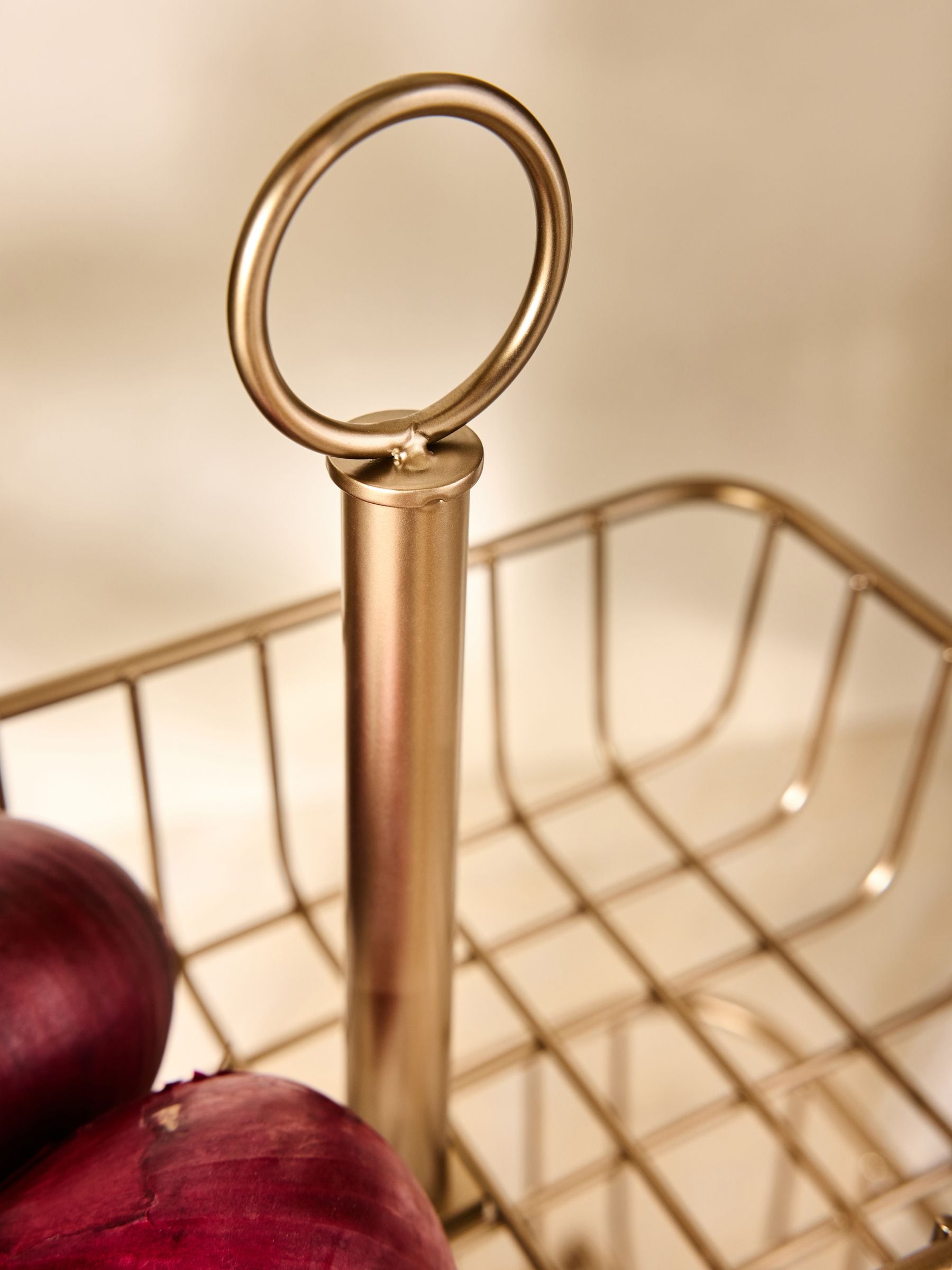 Hertford 2-tier gold wire fruit basket (British brand)