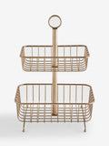 Hertford 2-tier gold wire fruit basket (British brand)