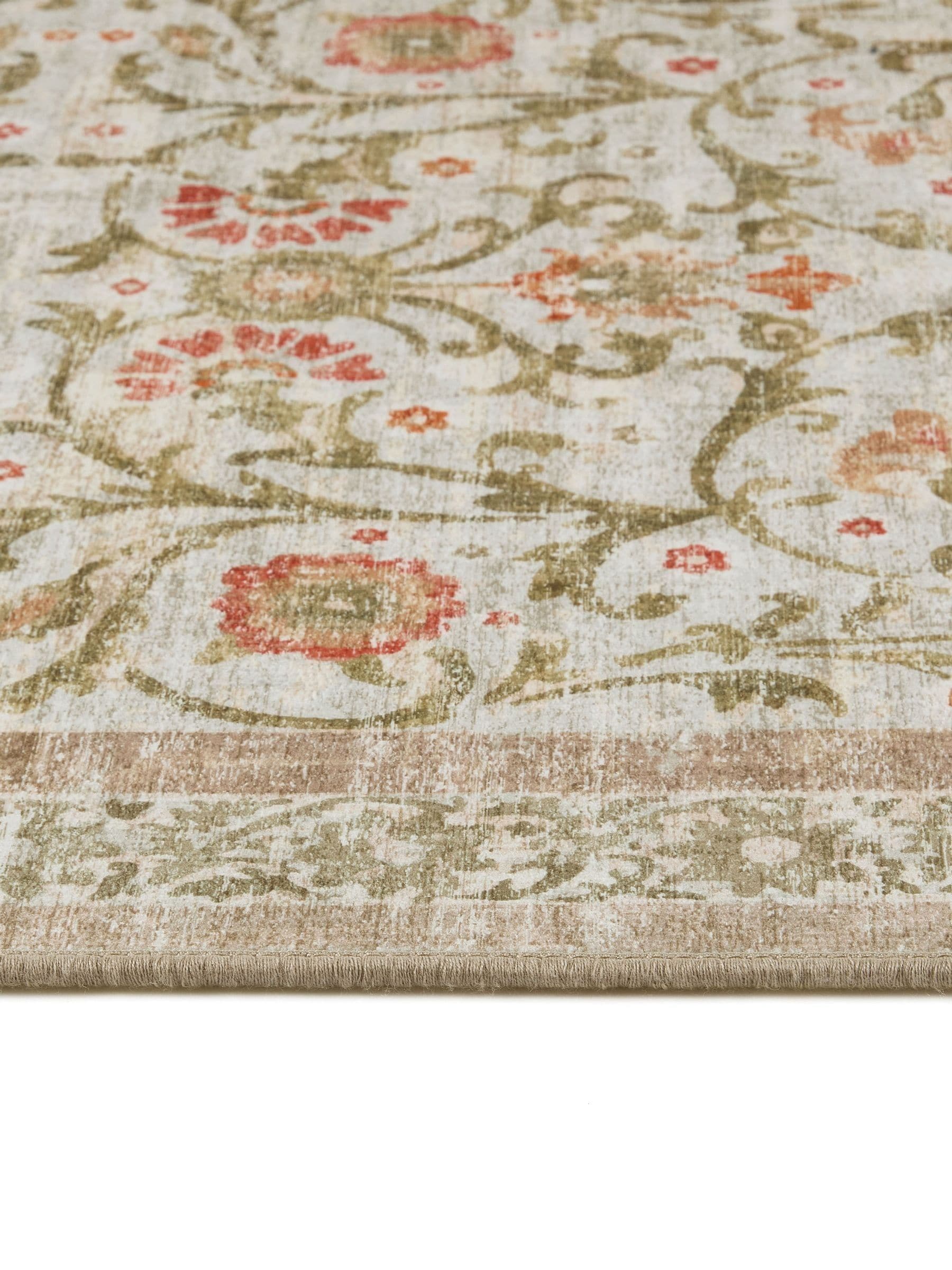 Hug Rug beige green floral paisley rug 160x230 cm, UK version