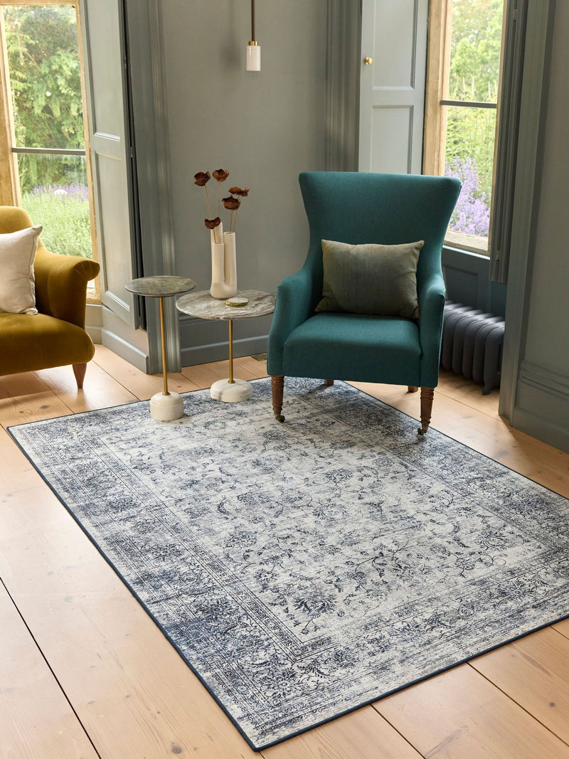 Hug Rug navy blue vintage imperial washable rug 160x230 cm - British product