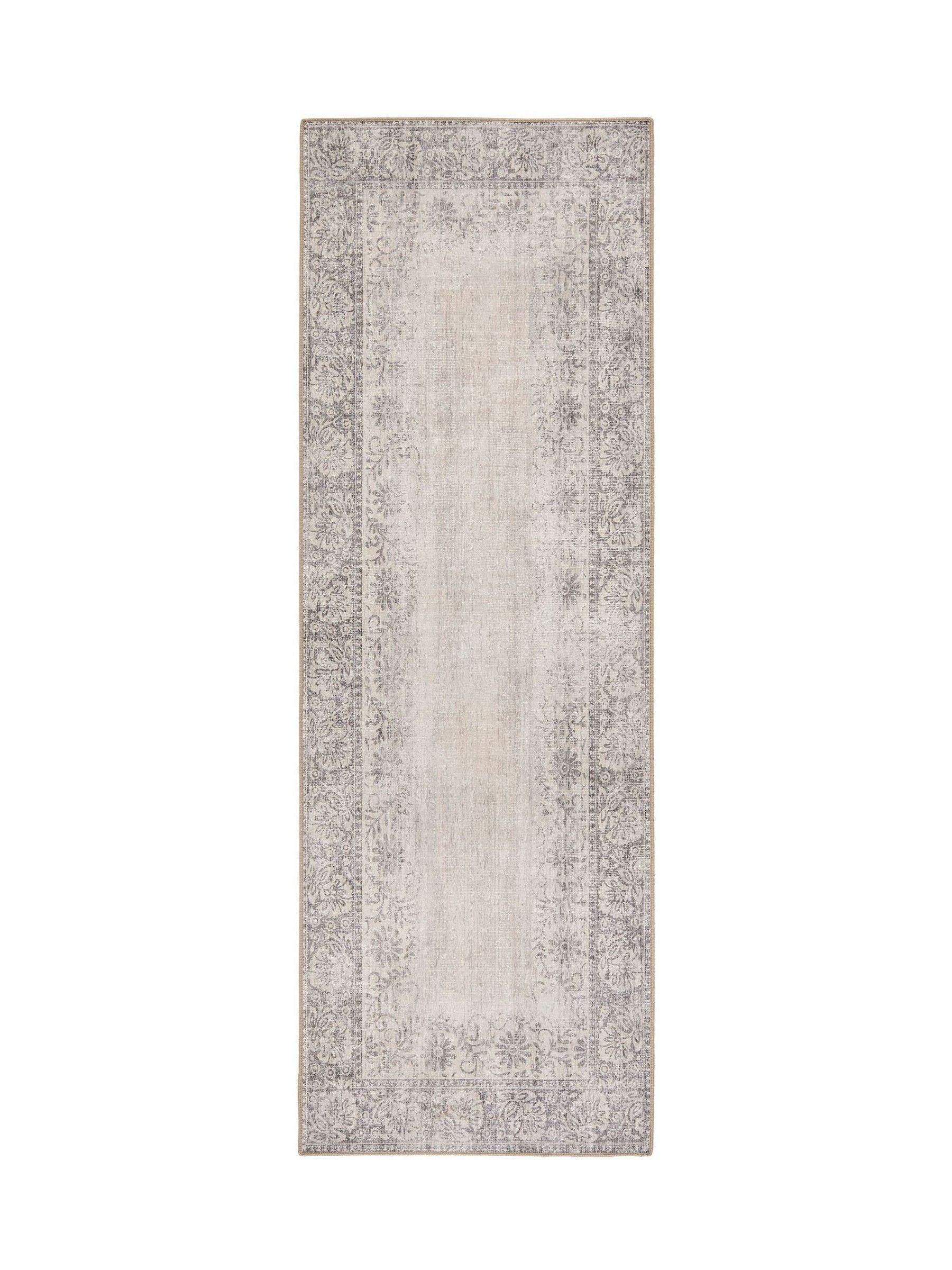 Hug Rug brocade border runner natural and grey 75x220 cm - British product