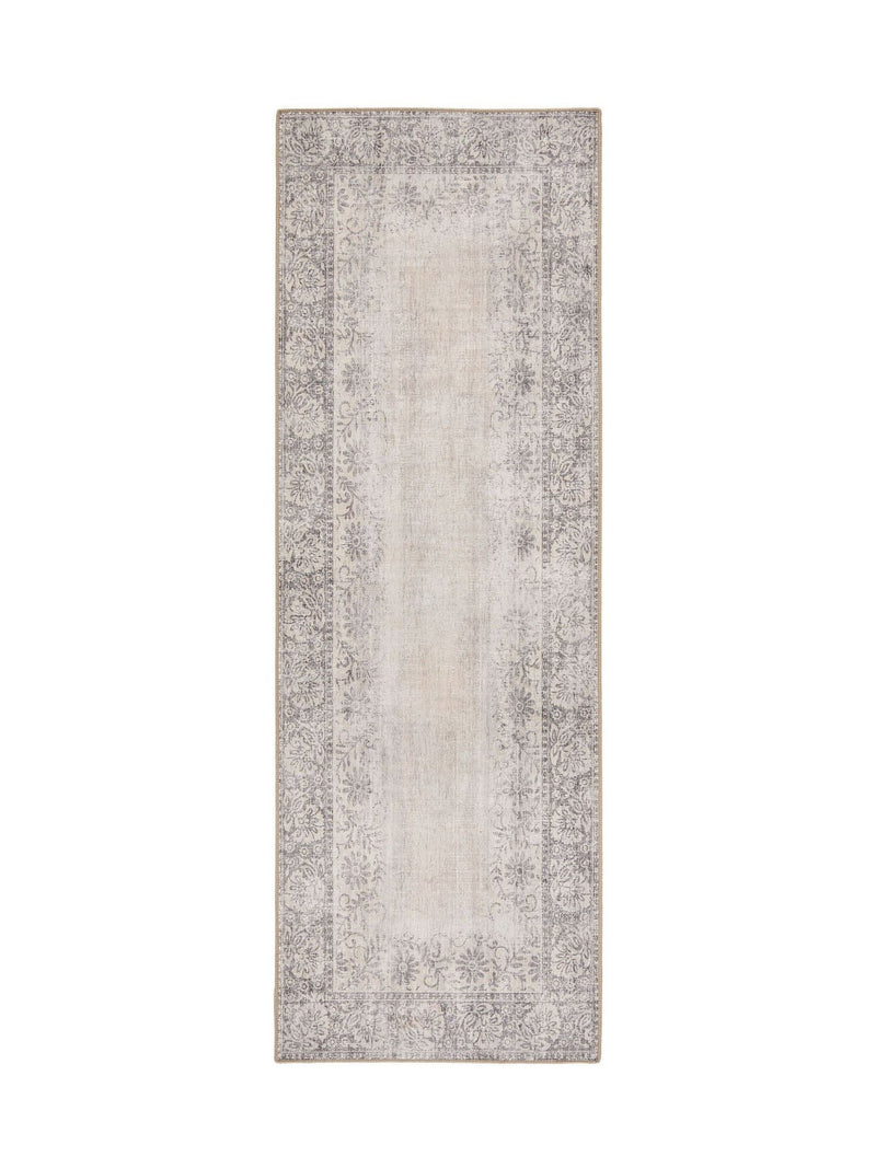 Hug Rug brocade border runner natural and grey 75x220 cm - British product