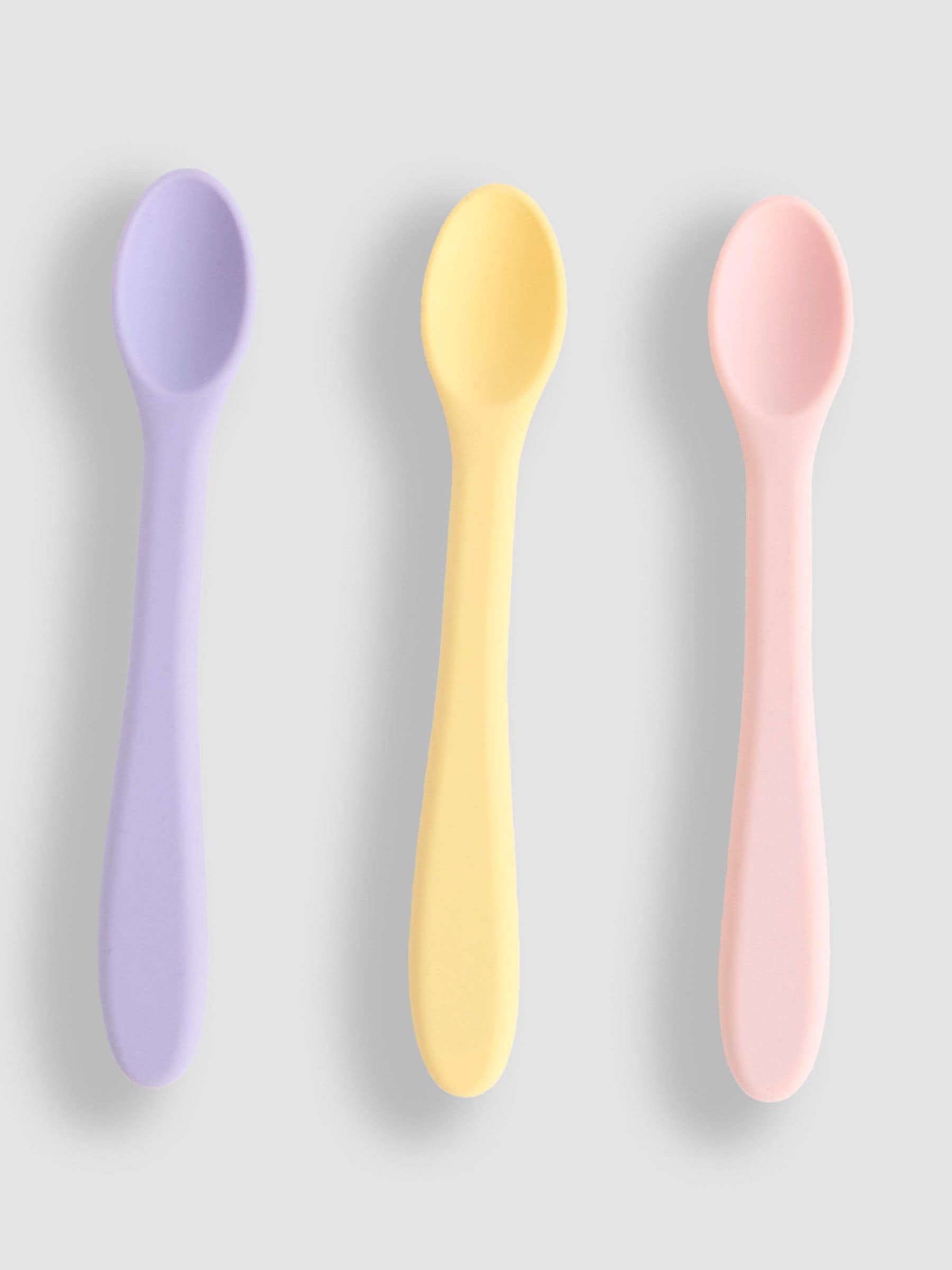 JoJo Maman Bébé silicone weaning spoons 3-pack, UK version