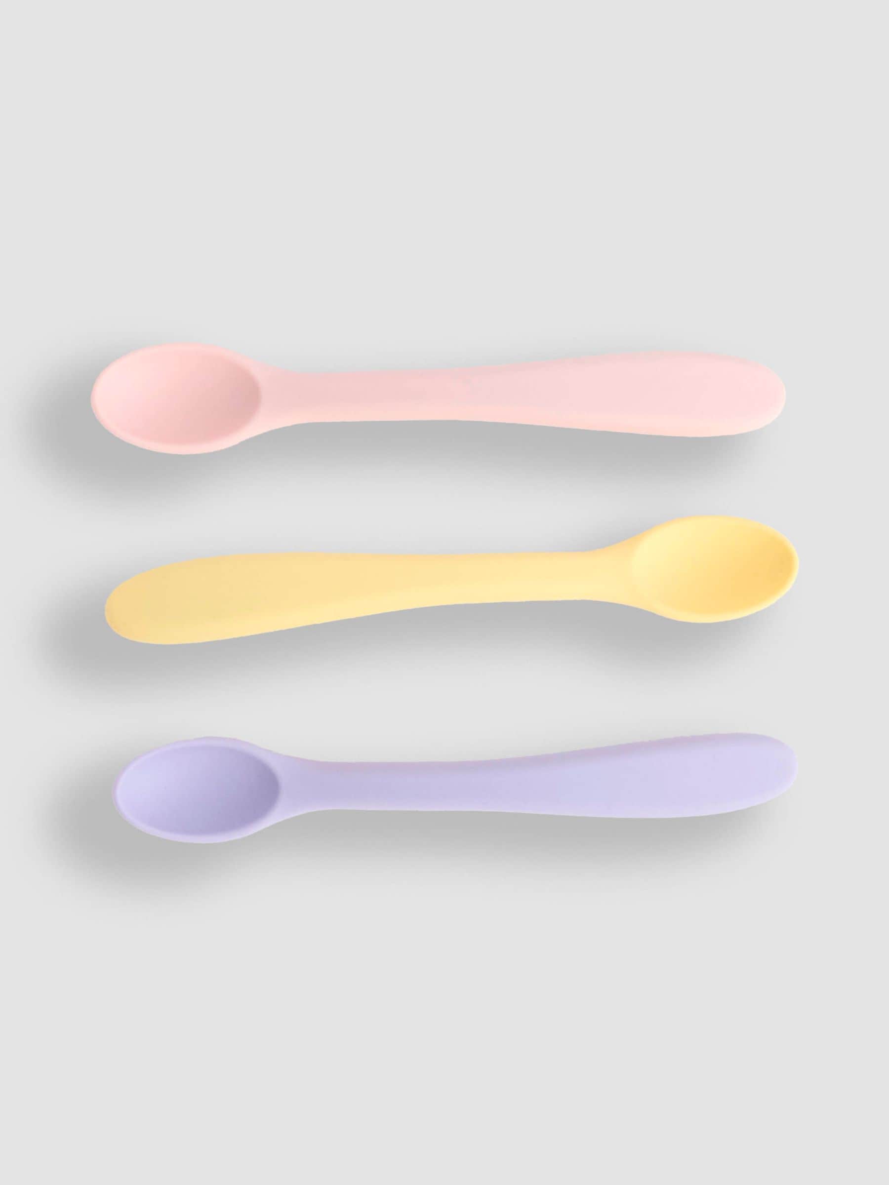 JoJo Maman Bébé silicone weaning spoons 3-pack, UK version