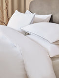 White Cotton Rich Piped Duvet Cover and Pillowcase Set