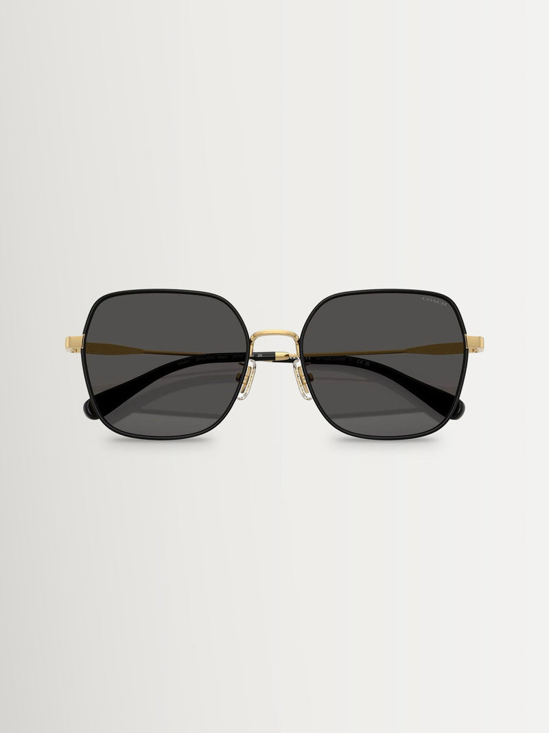 COACH gold irregular sunglasses metal frame - British product