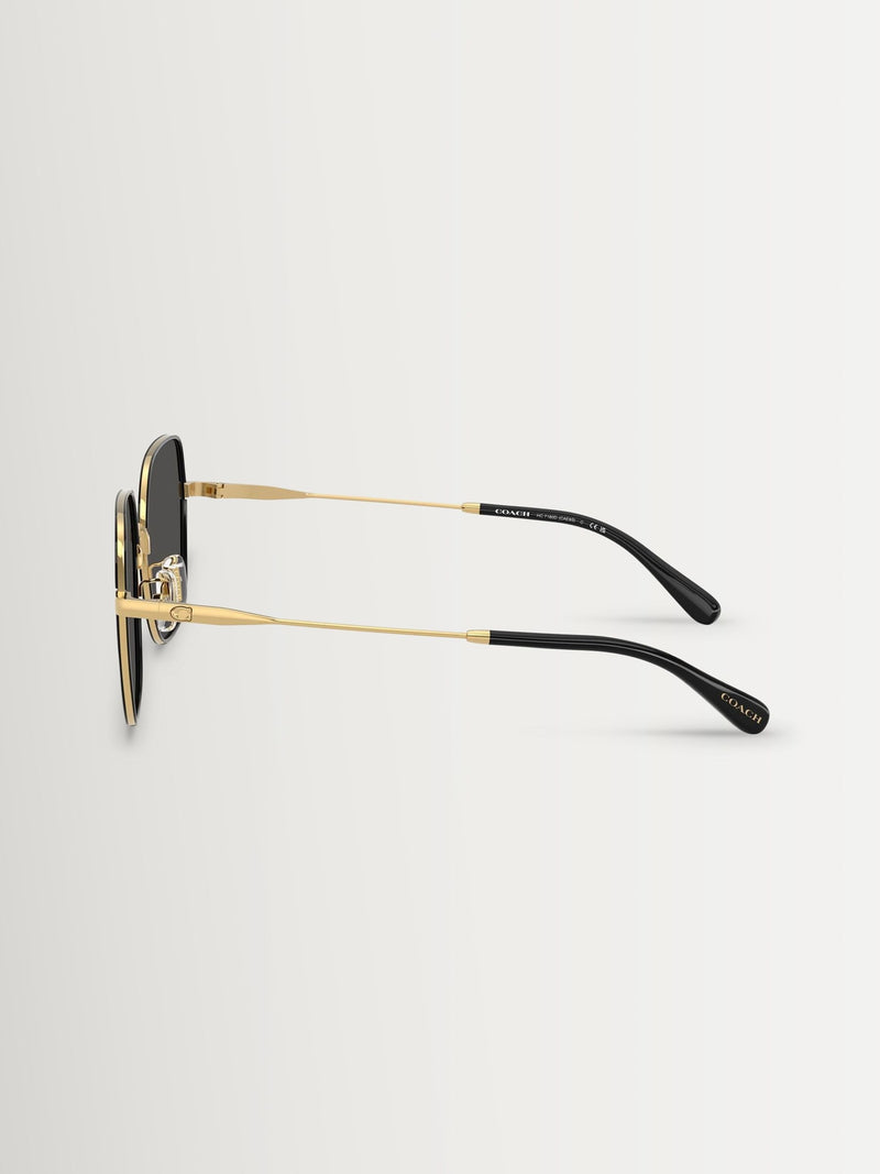 COACH gold irregular sunglasses metal frame - British product