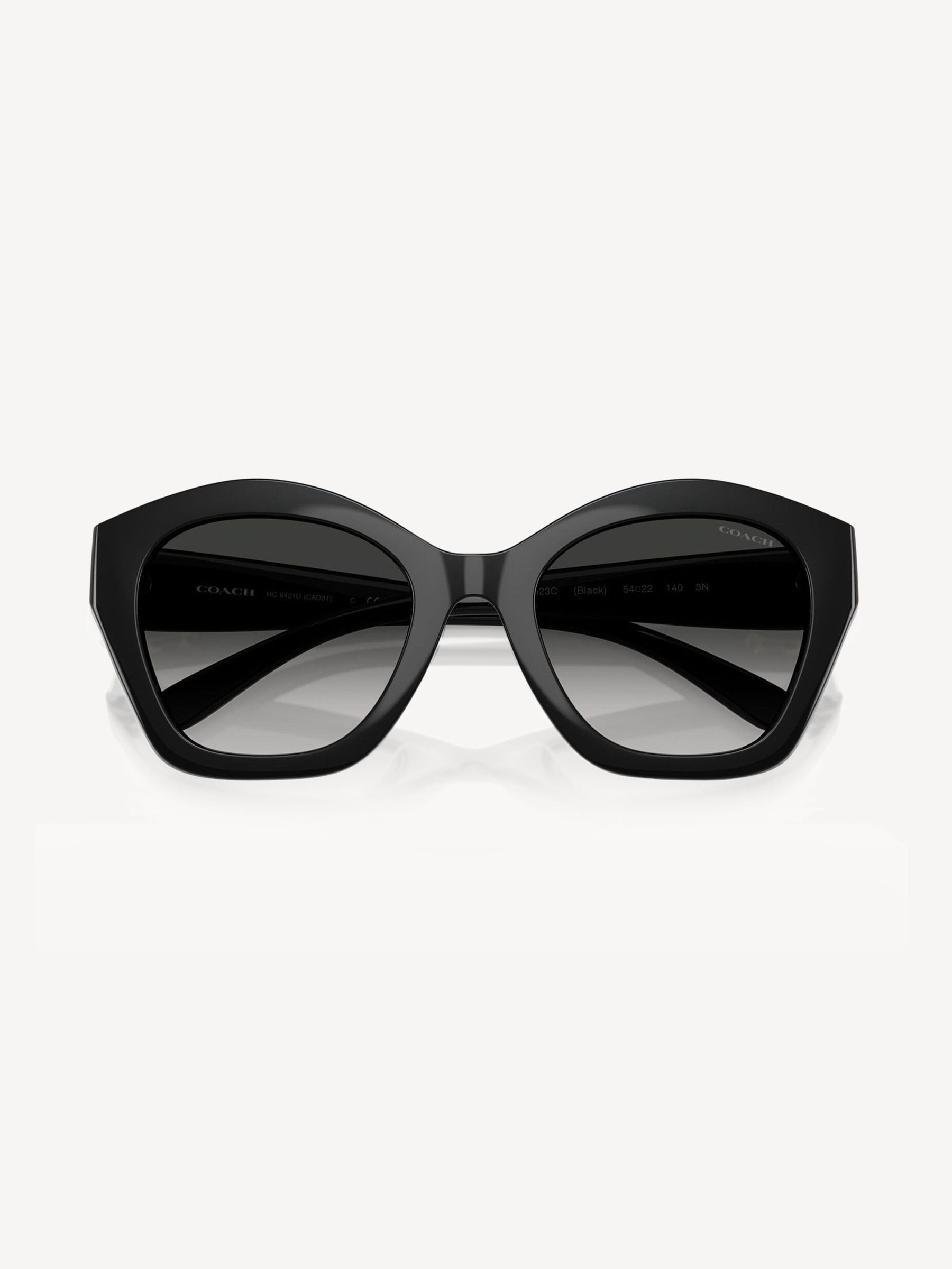 Coach black irregular sunglasses with grey gradient lenses - British product