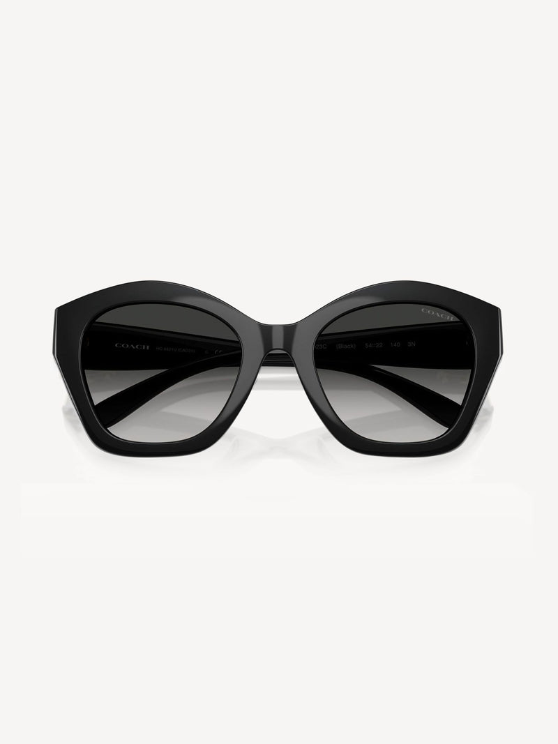 Coach black irregular sunglasses with grey gradient lenses - British product