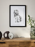 Black White Sketched Cockapoo Walkies Wall Art