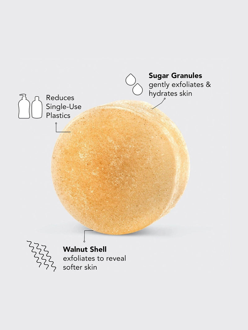 Kitsch Sugar Exfoliating Solid Body Scrub Bar Coconut Vanilla Caramel Scented, UK version