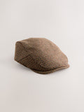 Brown dogtooth flat cap, UK version