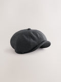 Grey baker boy hat wool-blend - British product