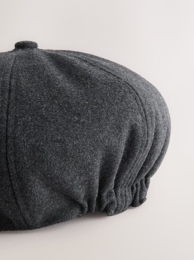 Grey baker boy hat wool-blend - British product