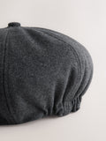 Grey baker boy hat wool-blend - British product