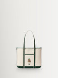 Polo Ralph Lauren natural canvas bear small tote bag, UK version