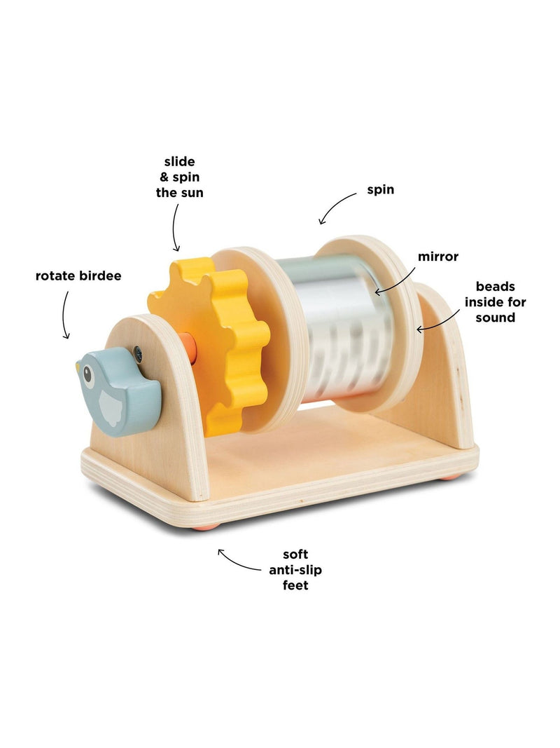 Done by Deer yellow activity spinner toy (British brand)