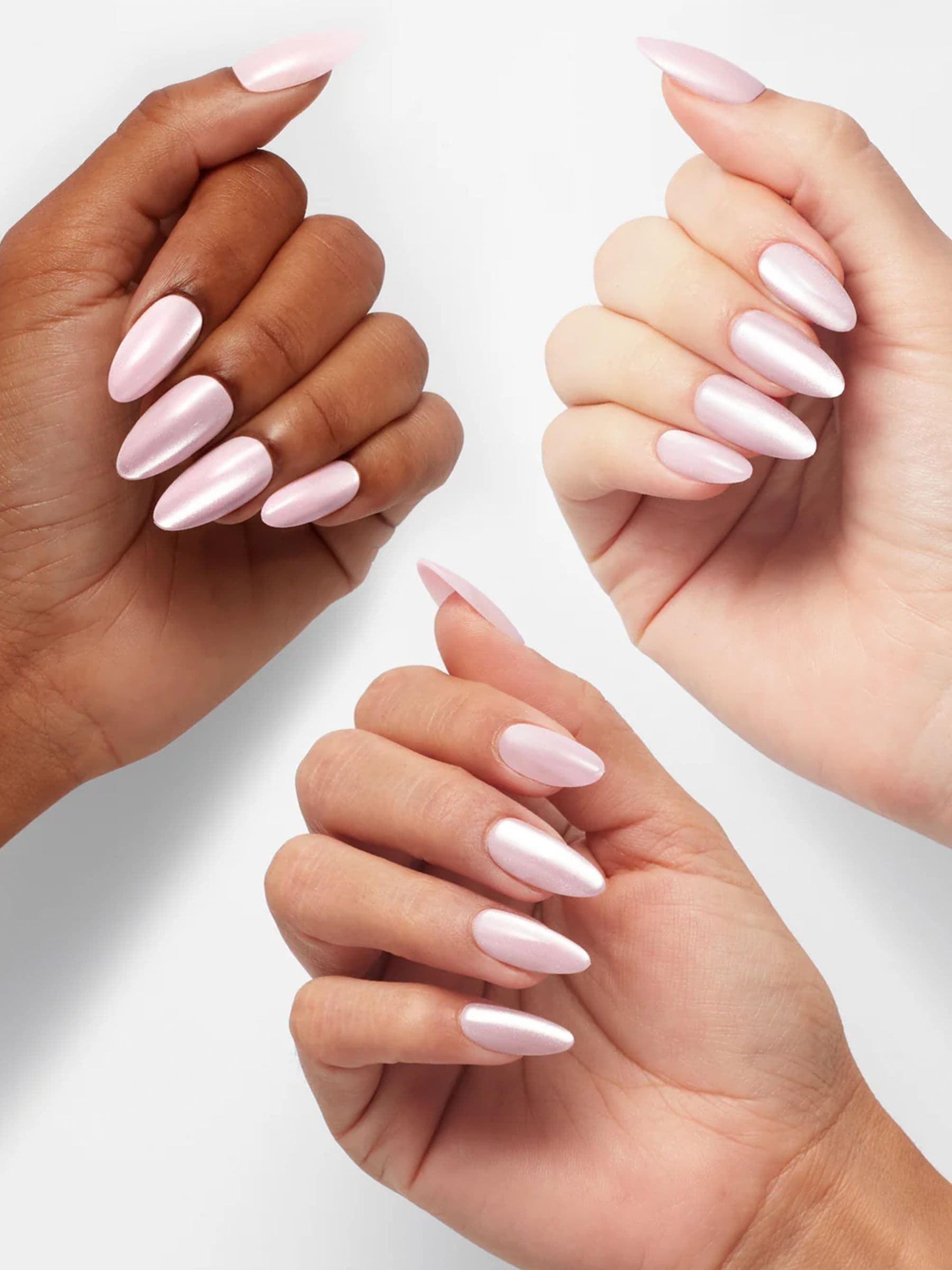 OPI press-on nails baby pink velvet long (British brand)