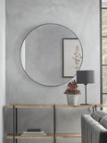 Cox & Cox Antique Silver Slim Frame Round Mirror 60cm