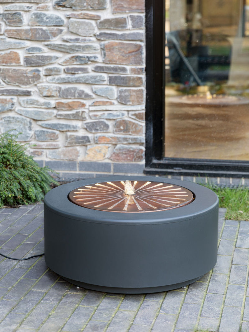 Ivyline Solis large water feature charcoal aged copper, UK version