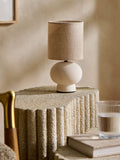 White Mini Hera Bedside Table Lamp, UK version