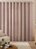 Pink chenille eyelet curtains, imported from the UK