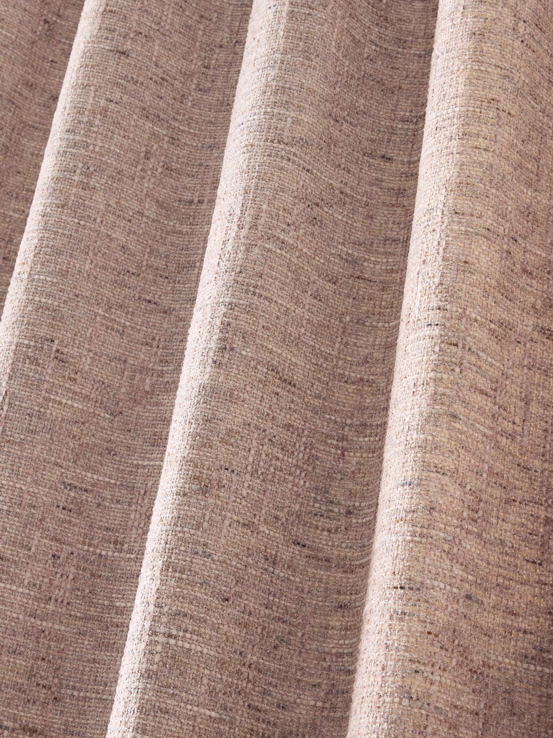Pink chenille eyelet curtains, imported from the UK