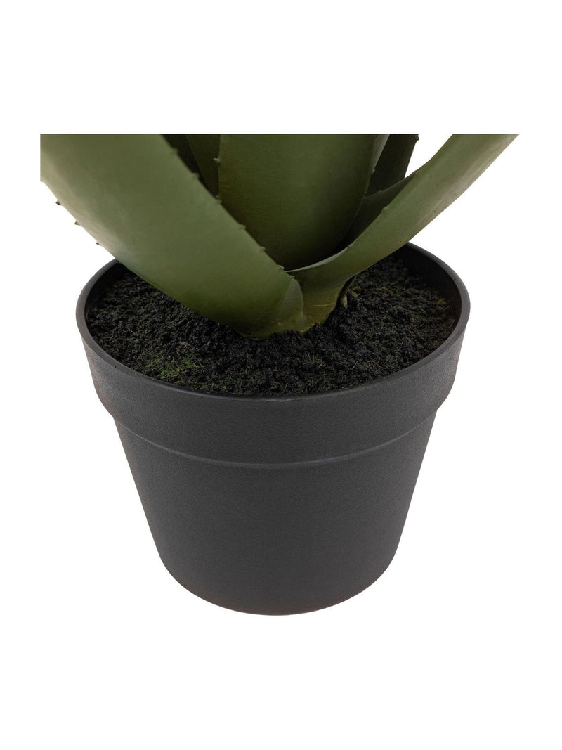 Gallery Home white faux aloe potted plant with flower 81cm, UK version