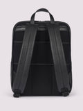 Duchamp black leather backpack with laptop sleeve, imported from the UK