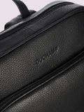 Duchamp black leather backpack with laptop sleeve, imported from the UK