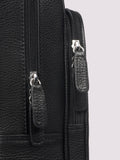 Duchamp black leather backpack with laptop sleeve, imported from the UK