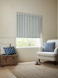 Emily Bond Fowey Blue parasol stripe roller blind, UK version