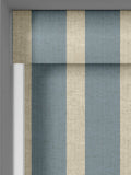 Emily Bond Fowey Blue parasol stripe roller blind, UK version
