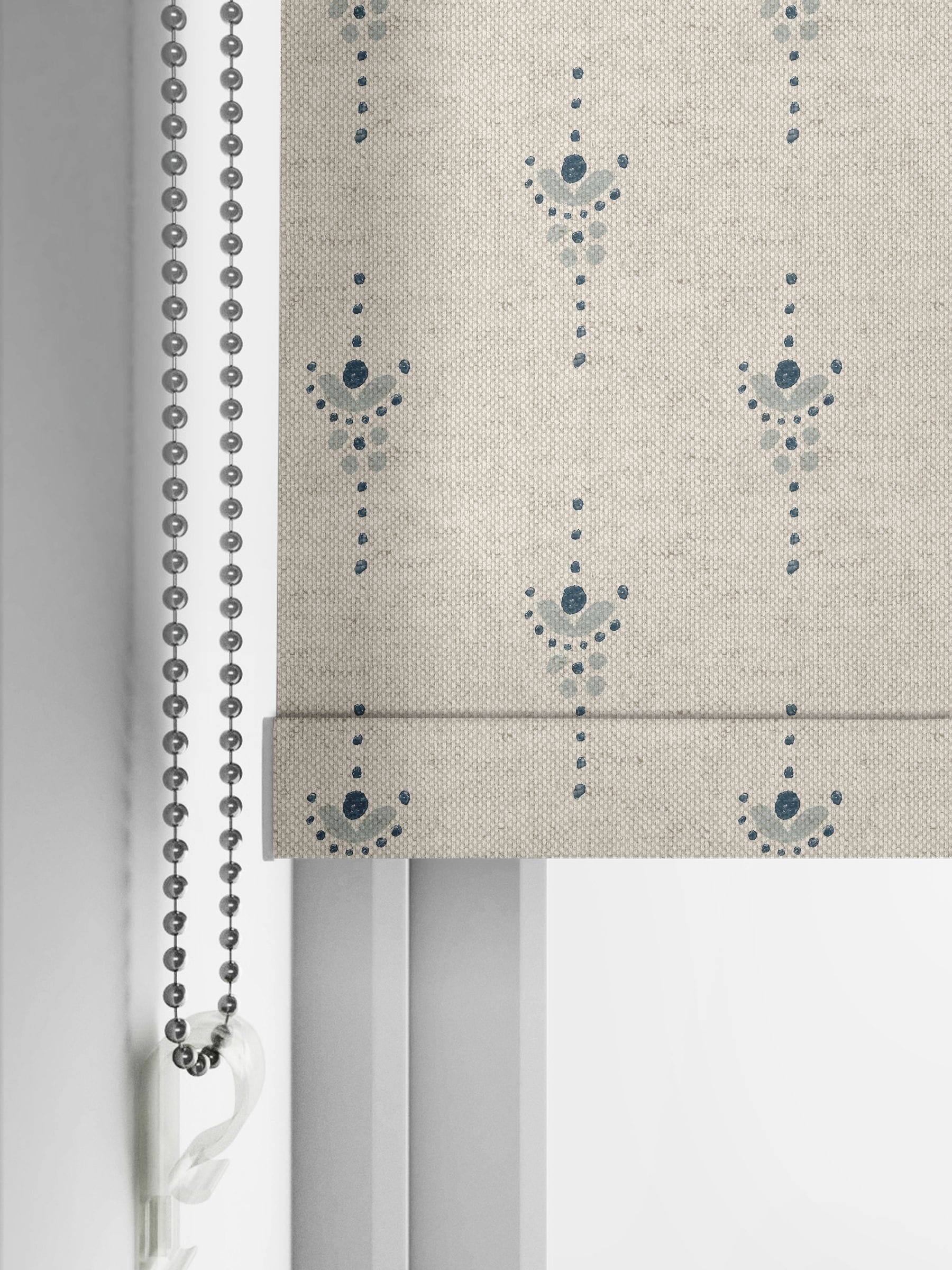 Emily Bond roller blind Fowey Blue Honor, UK version